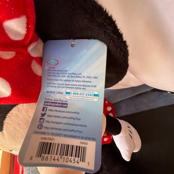 Disney Minnie Mouse Plush with Red and White Polka Dots - Picture 2 of 5